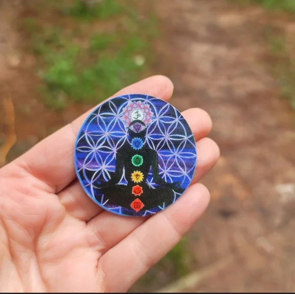 Magnet Set Rainbow Seed of Life Owl Seven Cakras Flower of Life Tree of life - Picture 7 of 16